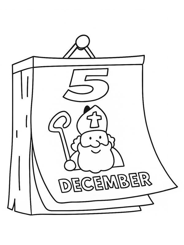 5 december kalender kleurplaat 5 december kalender kleurplaat