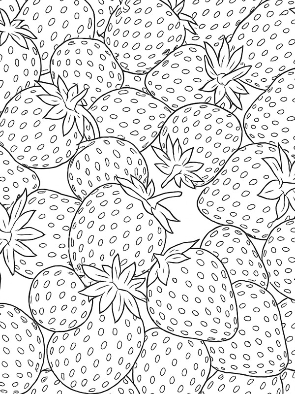 Aardbeien achtergrond kleurplaat Aardbeien achtergrond kleurplaat