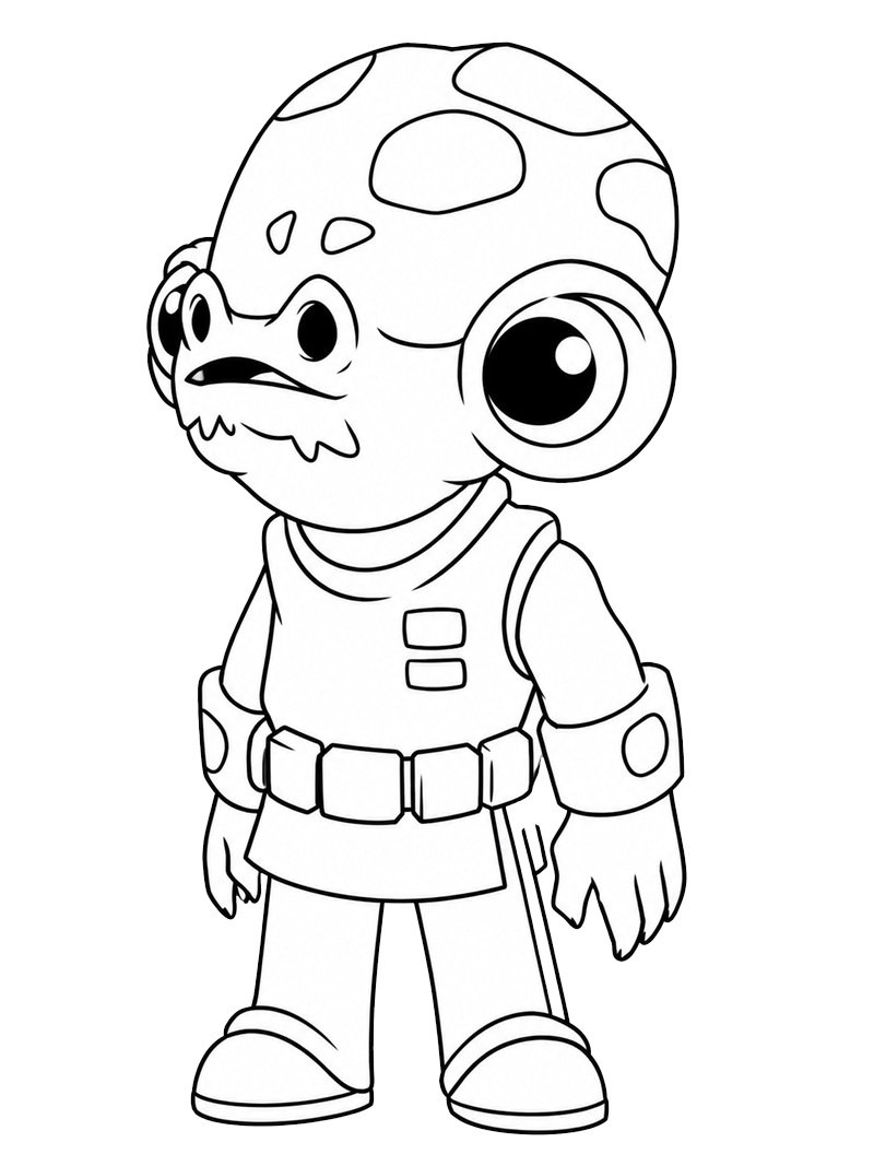 Admiral Ackbar (Star Wars) kleurplaat