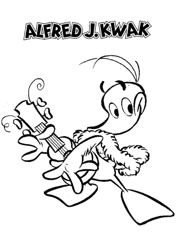 Alfred jodocus kwak met gitaar Kleurplaat