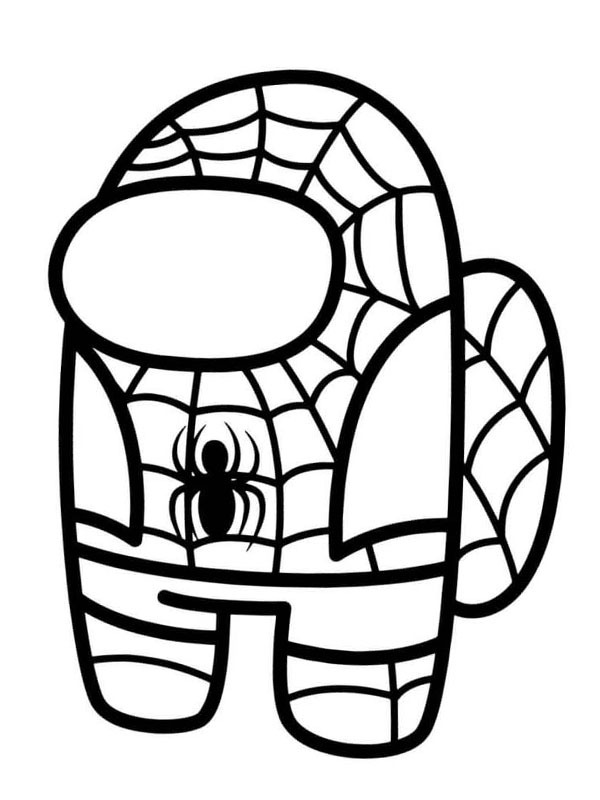 Among Us Spider-man Kleurplaat
