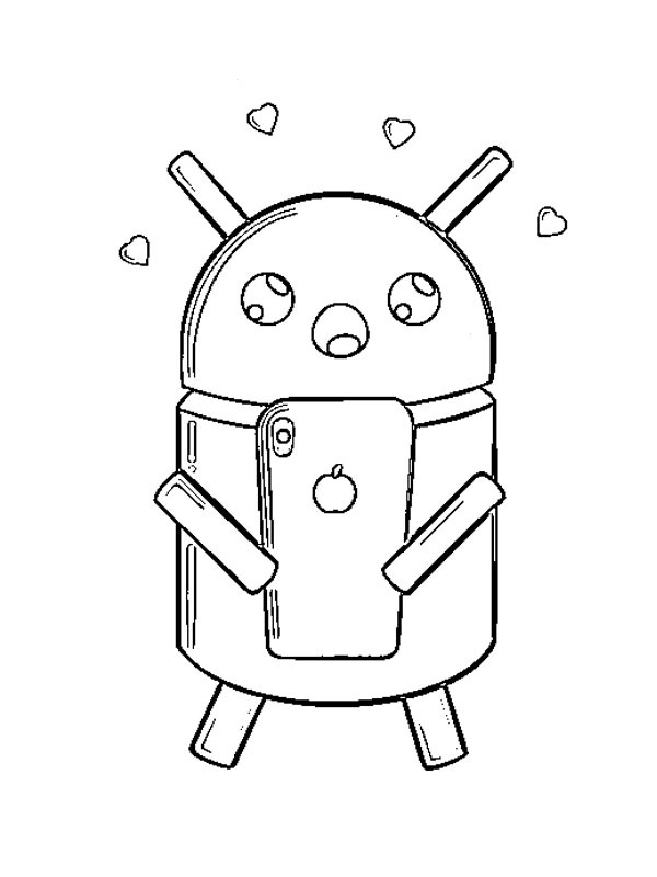 Android robot Kleurplaat