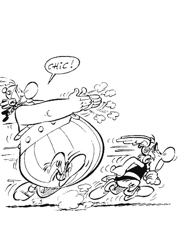 asterix en obelix rennen Kleurplaat