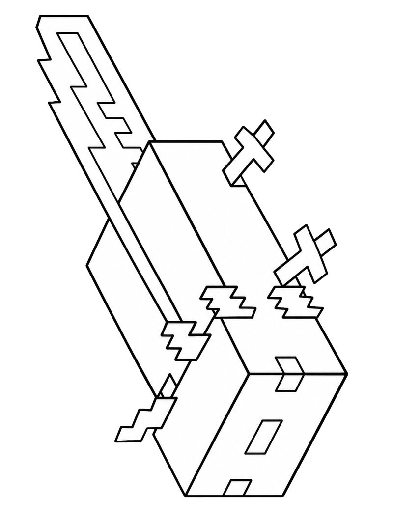 Axolotl (Minecraft) kleurplaat Axolotl (Minecraft) kleurplaat