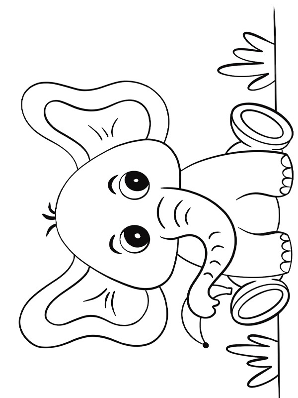 Baby olifant Kleurplaat
