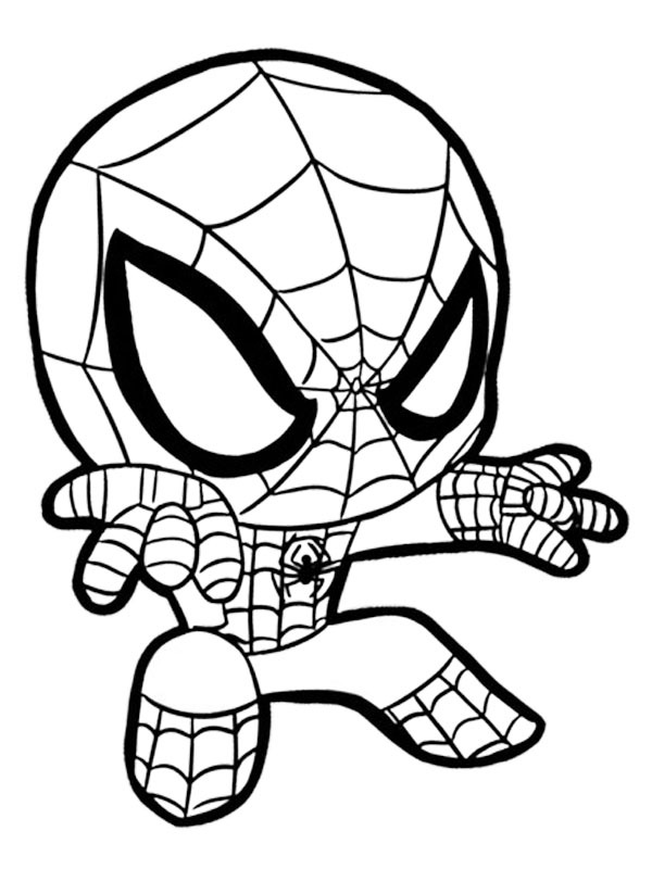Baby spiderman Kleurplaat