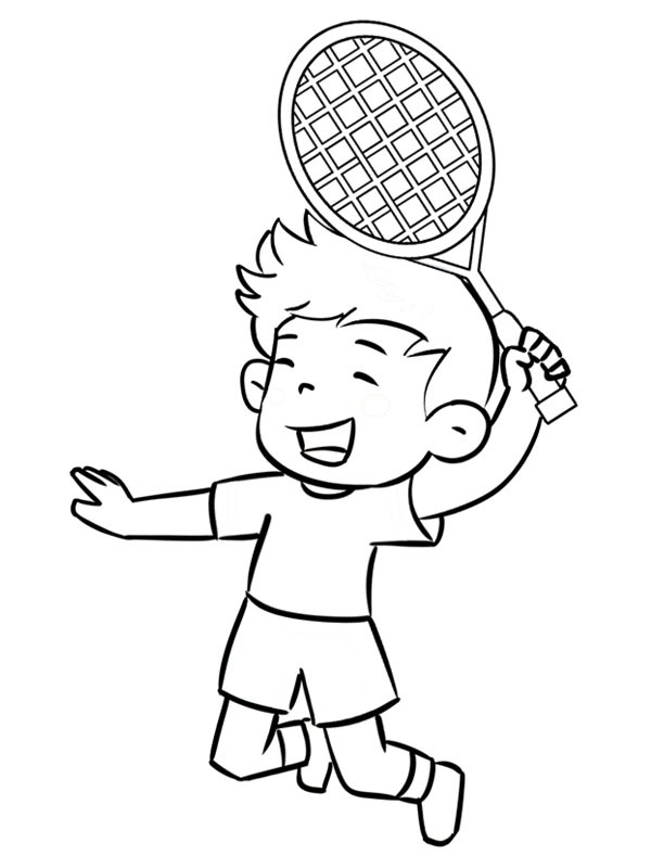 Badminton spelen Kleurplaat