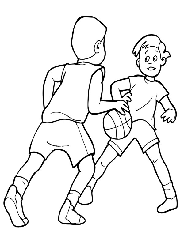 Basketbalspelers Kleurplaat