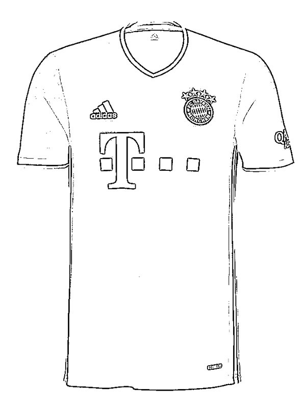 Kleurplaat Bayern Munchen voetbalshirt | Leukekleurplaten.nl