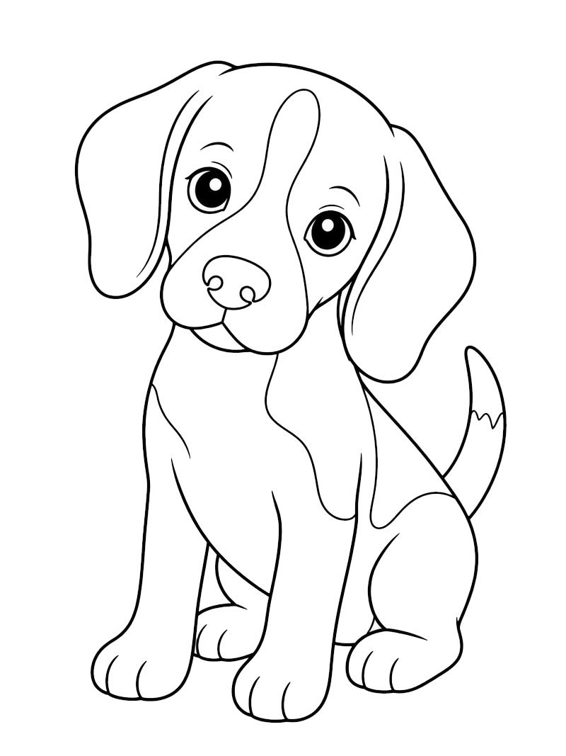 Beagle puppy kleurplaat