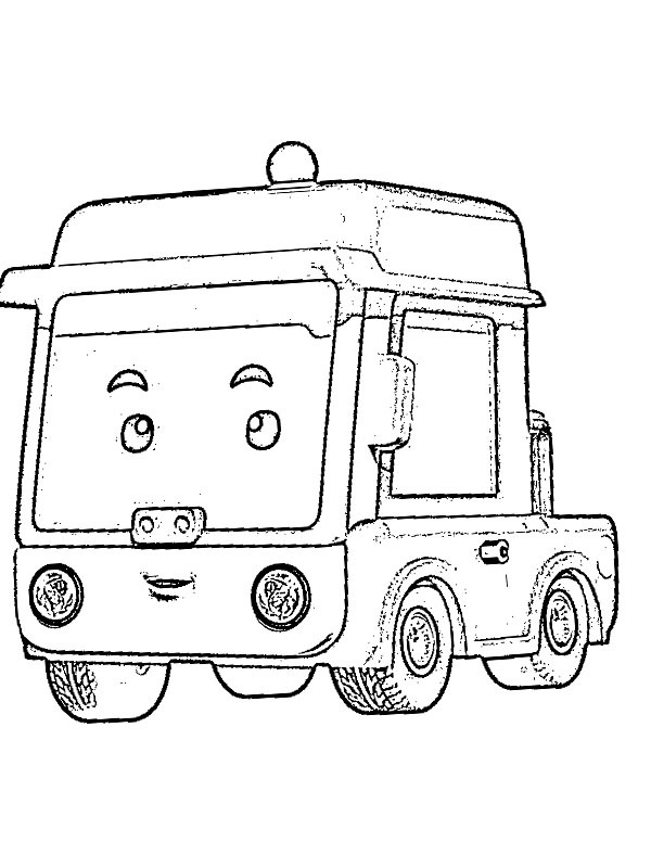 Benji (Robocar Poli) kleurplaat Benji (Robocar Poli) kleurplaat