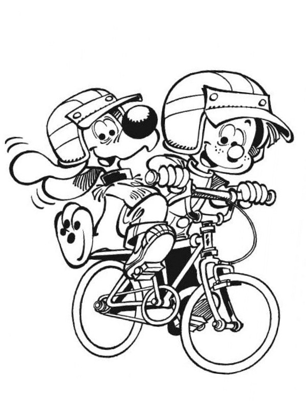 Billie en Bollie op de fiets Kleurplaat