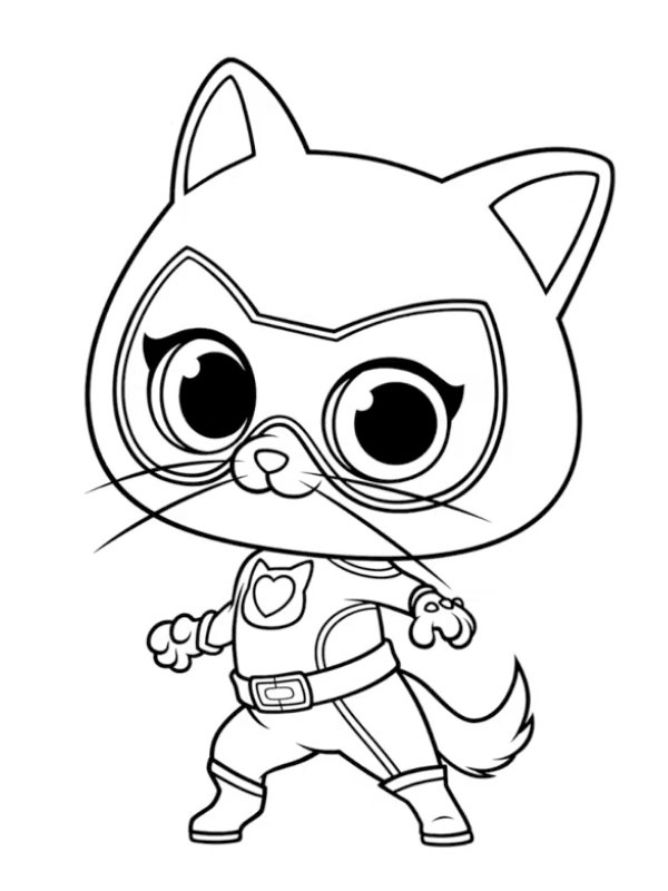 Bitsy (Super Katjes) kleurplaat Bitsy (Super Katjes) kleurplaat