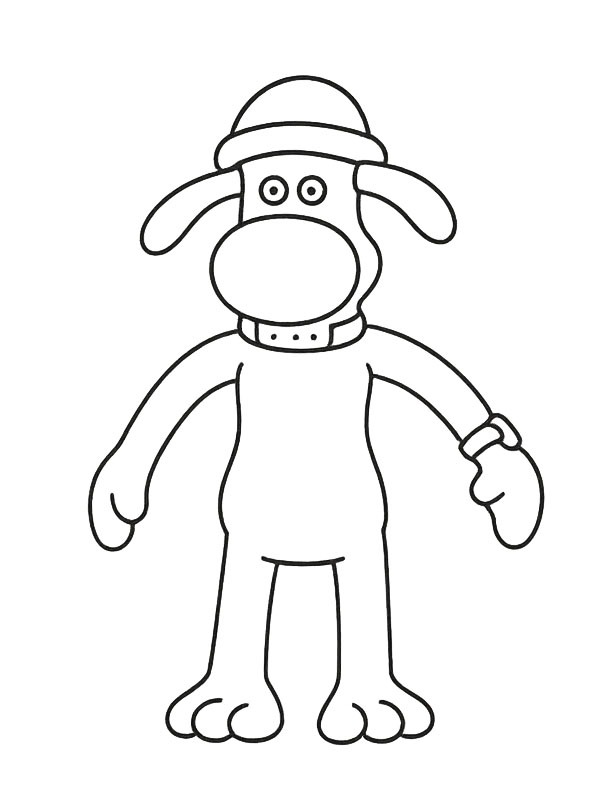 Bitzer (Shaun het schaap) kleurplaat Bitzer (Shaun het schaap) kleurplaat
