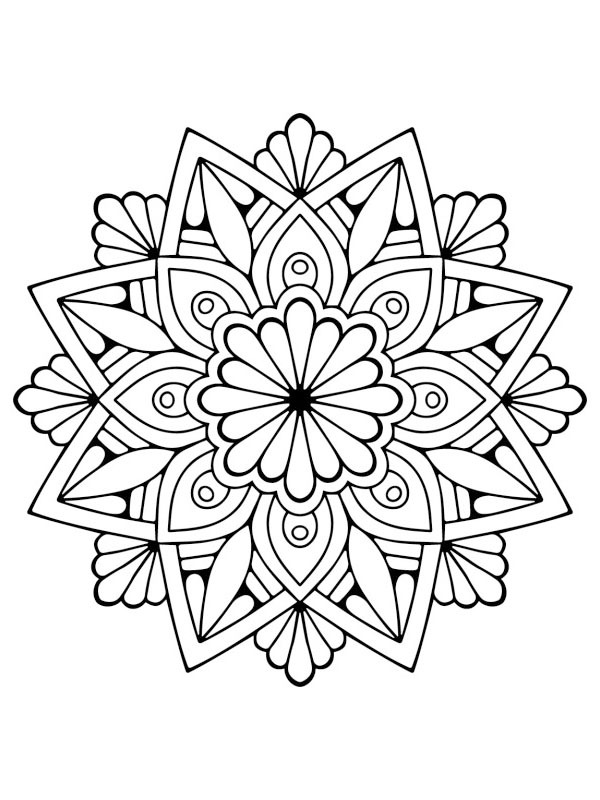 Bloemen mandala kleurplaat Bloemen mandala kleurplaat