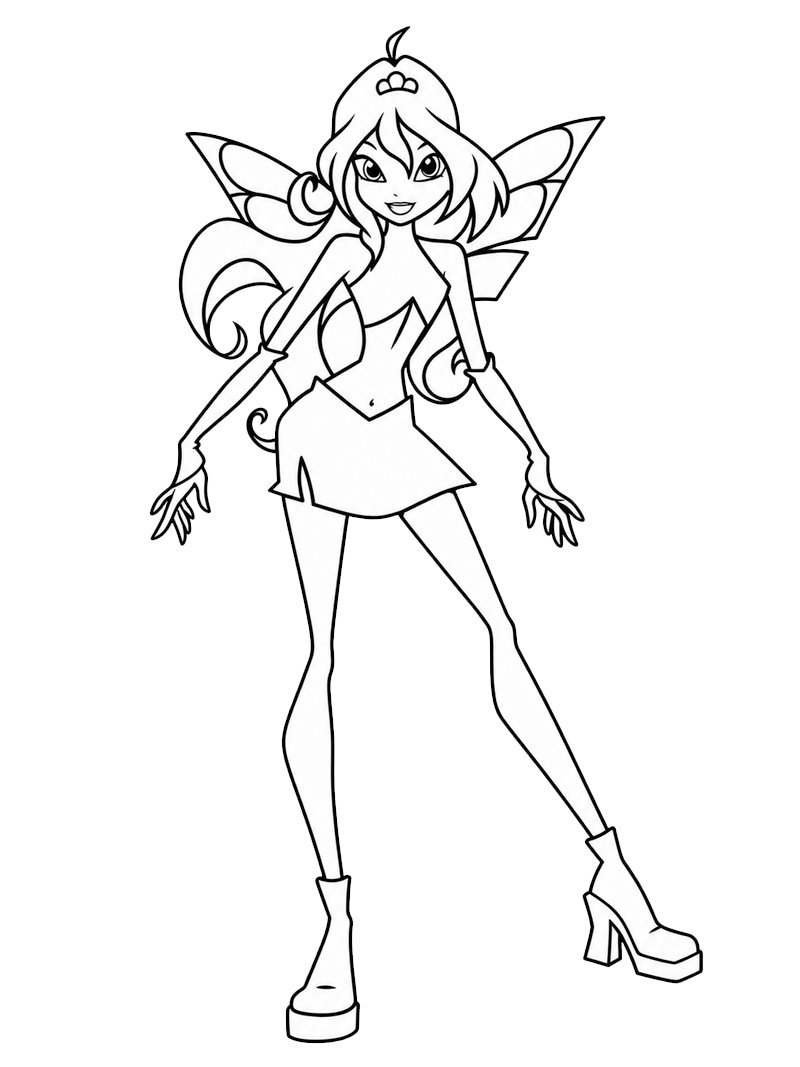 Bloom (Winx club) kleurplaat Bloom (Winx club) kleurplaat