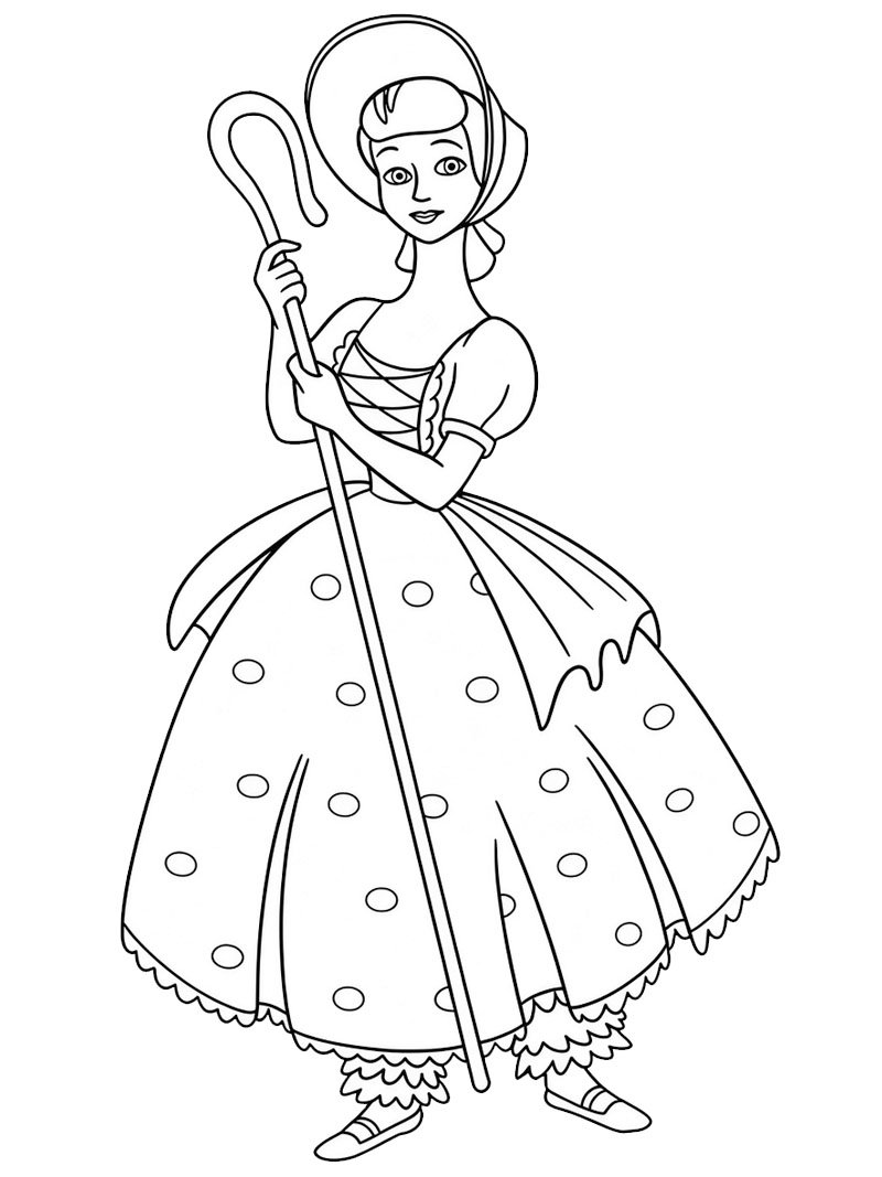 Bo Peep (Toy Story) kleurplaat Bo Peep (Toy Story) kleurplaat