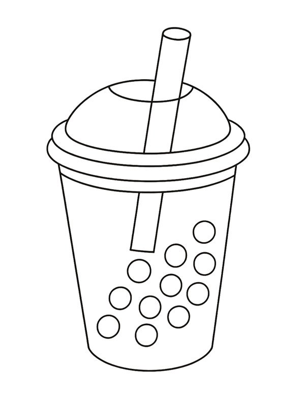 Bubbelthee kleurplaat