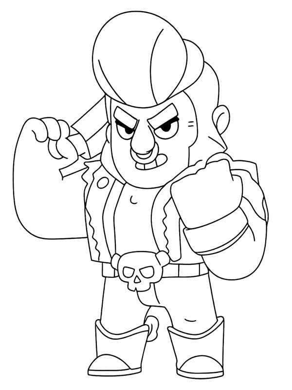 Bull Brawl Stars kleurplaat Bull Brawl Stars kleurplaat