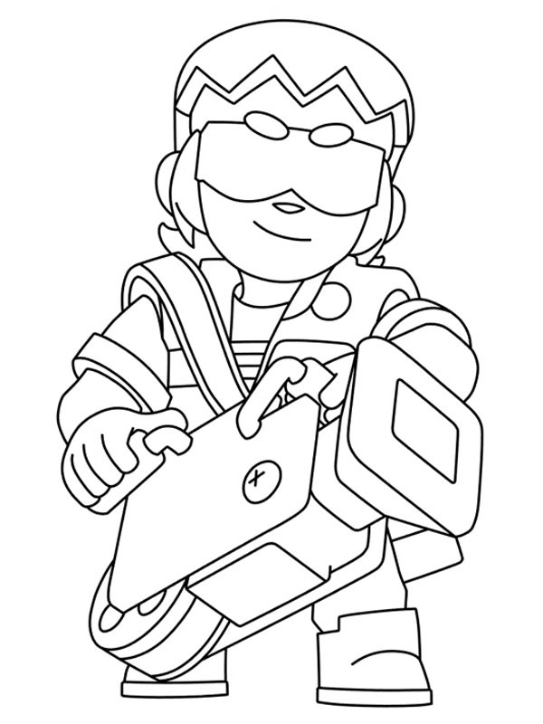 Buster Brawl Stars kleurplaat Buster Brawl Stars kleurplaat