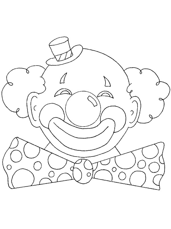 Carnaval clown Kleurplaat