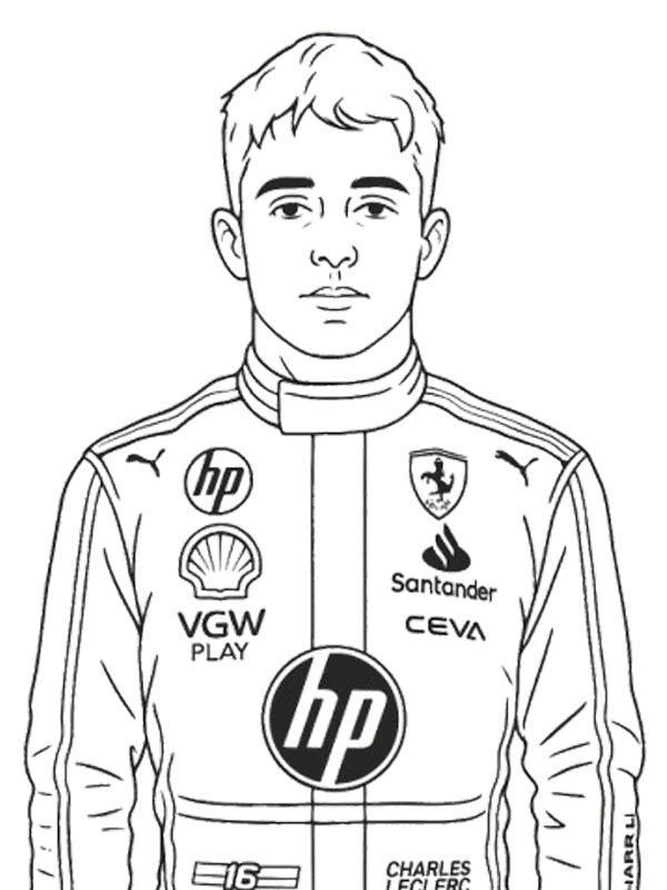 Charles Leclerc kleurplaat Charles Leclerc kleurplaat