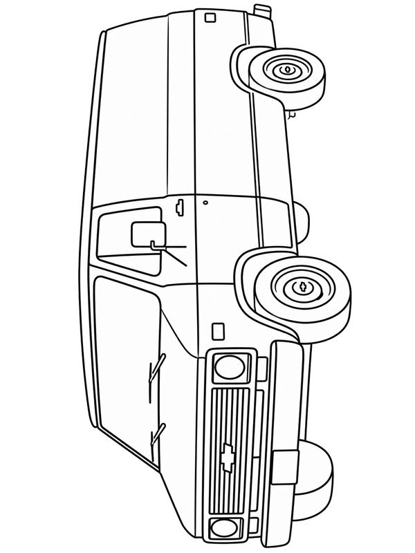 Chevrolet van kleurplaat