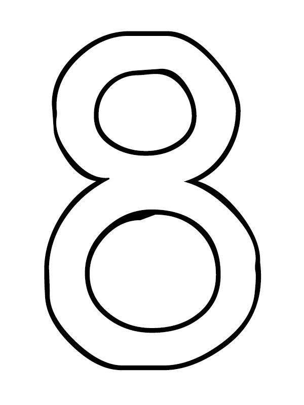 Cijfer 8 kleurplaat Cijfer 8 kleurplaat