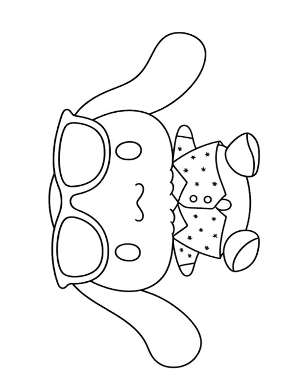 Cinnamoroll met bril kleurplaat Cinnamoroll met bril kleurplaat