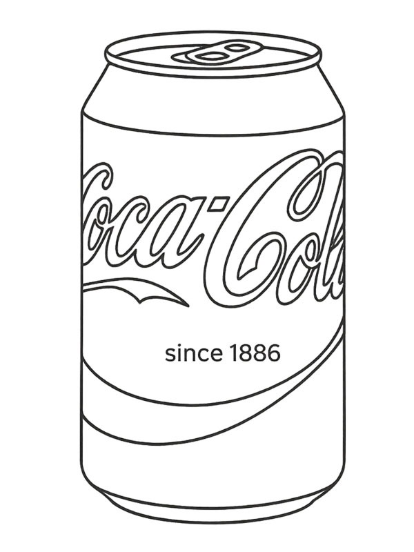 Coca Cola blikje kleurplaat Coca Cola blikje kleurplaat