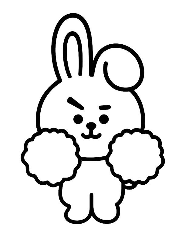 Cooky (BT21) kleurplaat Cooky (BT21) kleurplaat