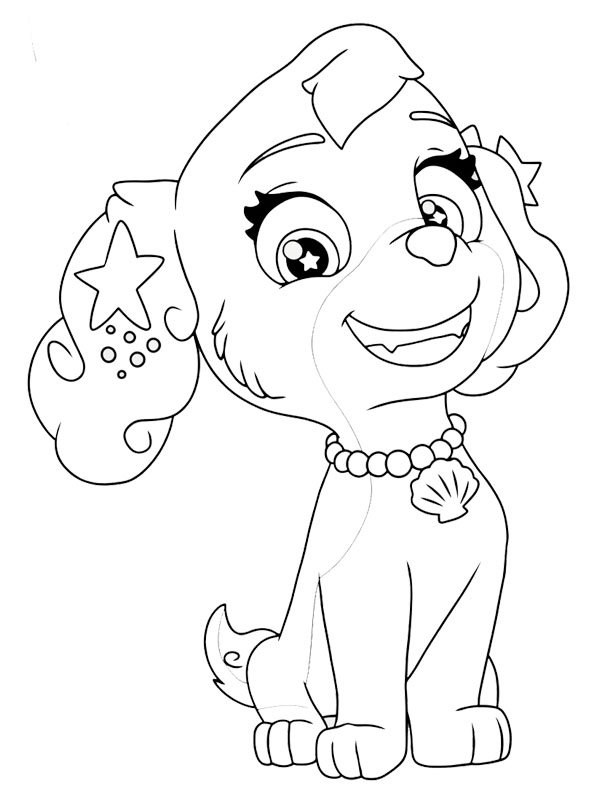 Coral (PAW Patrol) kleurplaat Coral (PAW Patrol) kleurplaat