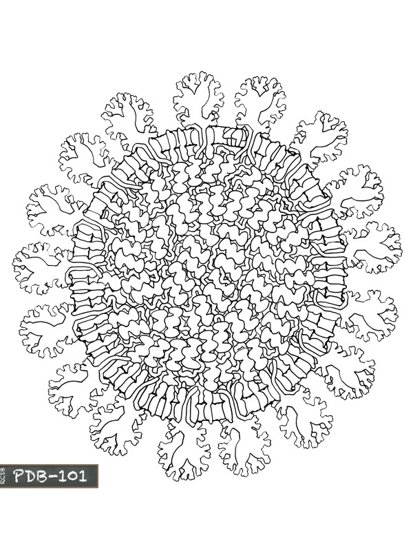 Coronavirus mandala Kleurplaat