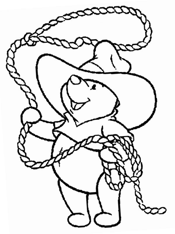 Cowboy Winnie Kleurplaat
