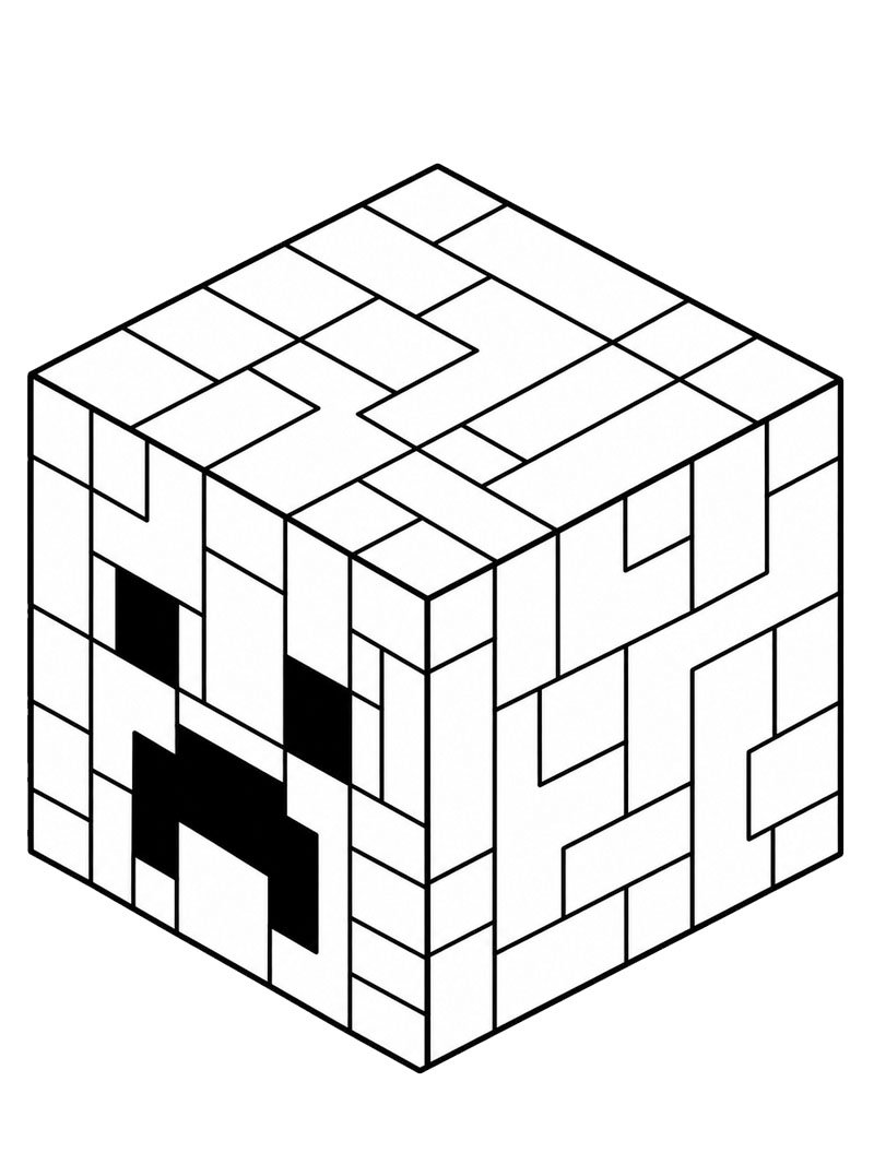 Creeper hoofd kleurplaat Creeper hoofd kleurplaat