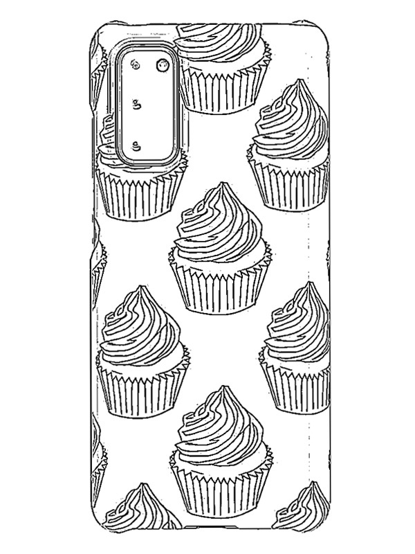 Cupcake Smartphone hoesje kleurplaat Cupcake Smartphone hoesje kleurplaat