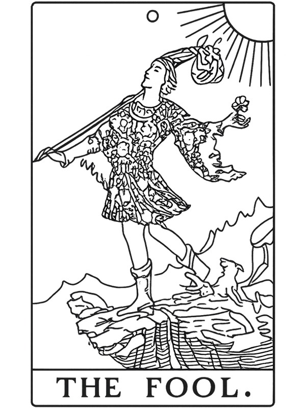 De Dwaas tarotkaart kleurplaat De Dwaas tarotkaart kleurplaat
