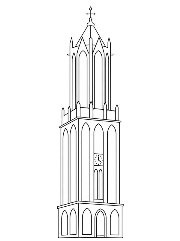Domtoren Utrecht kleurplaat Domtoren Utrecht kleurplaat