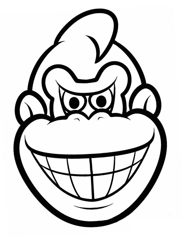 Donkey Kong's gezicht Kleurplaat