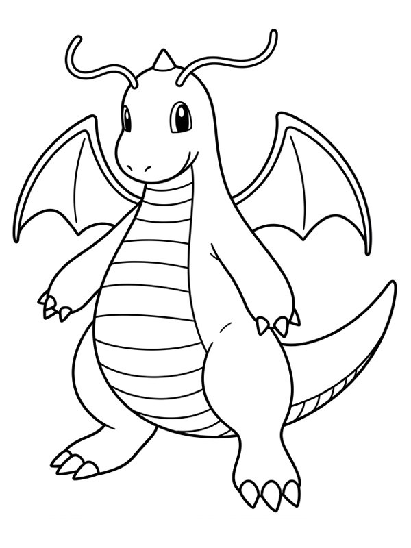 Dragonite (Pokémon) kleurplaat Dragonite (Pokémon) kleurplaat
