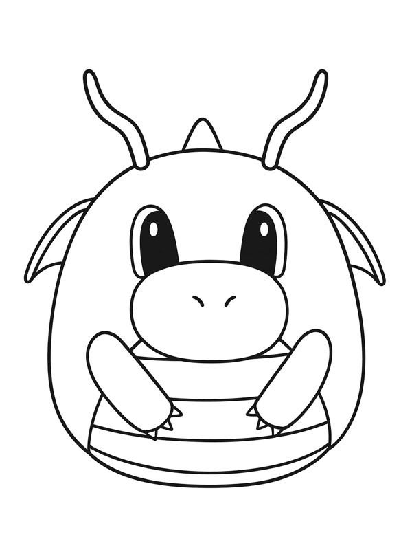 Pokémon Dragonite Squishmallows kleurplaat Pokémon Dragonite Squishmallows kleurplaat