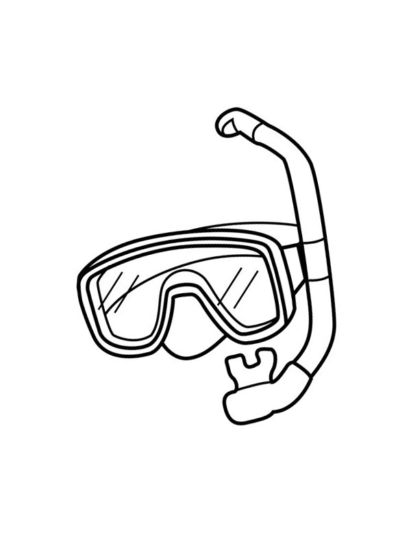Duikbril & snorkel Kleurplaat