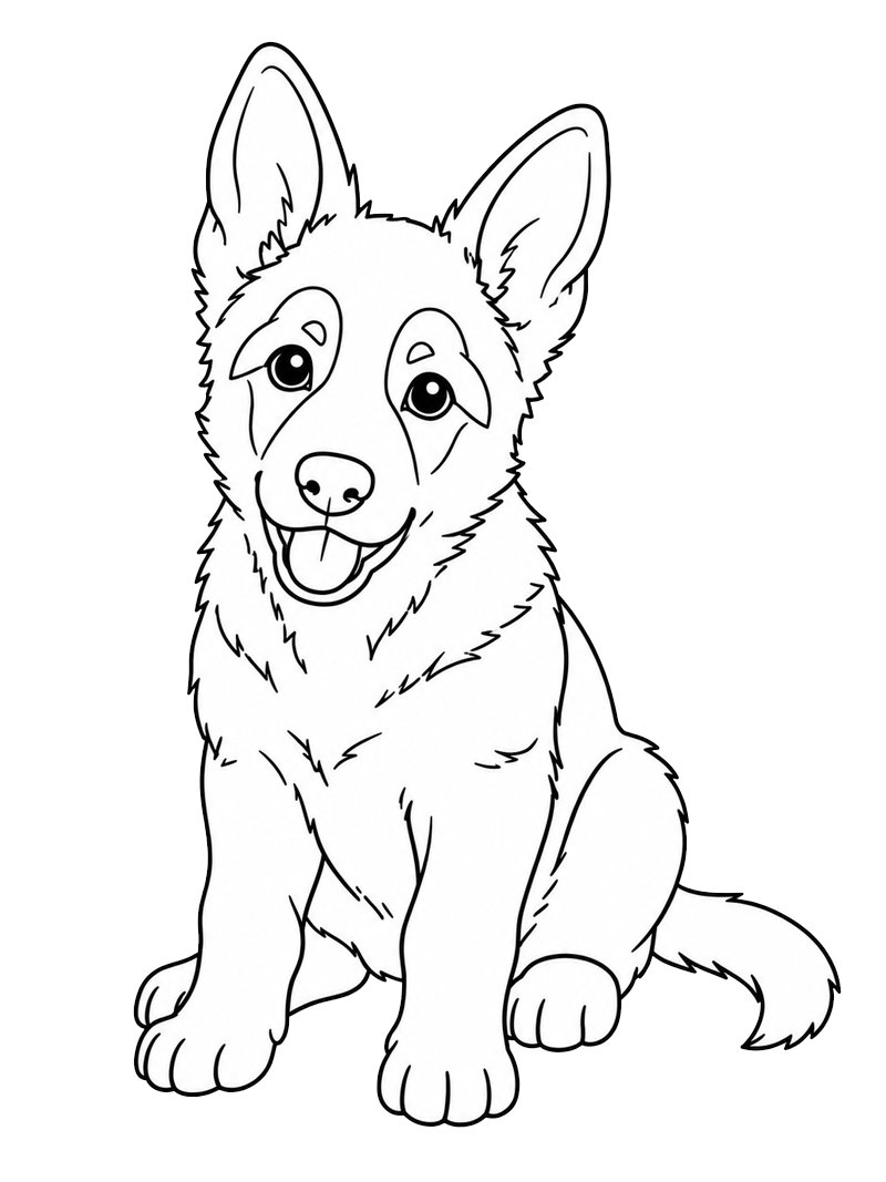 Duitse herder puppy kleurplaat