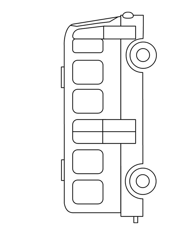 Eenvoudige bus Kleurplaat