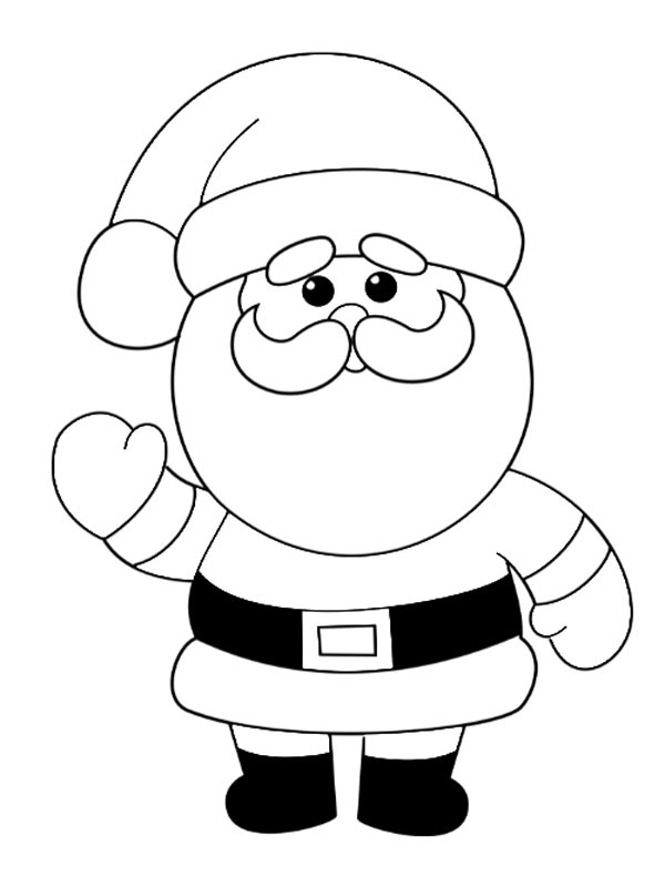 Eenvoudige kerstman kleurplaat Eenvoudige kerstman kleurplaat