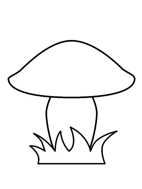 Eenvoudige paddenstoel Kleurplaat