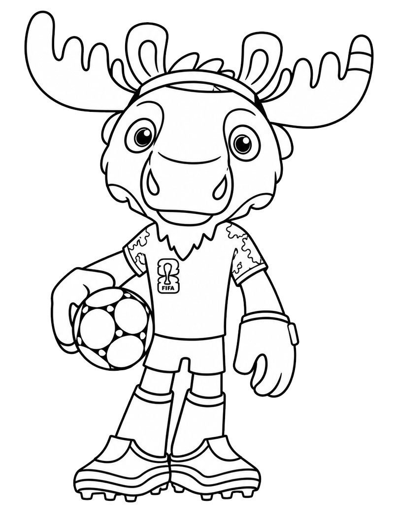 Eland Maple (wk 2026 mascotte) kleurplaat