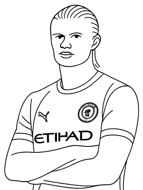 Erling Haaland kleurplaat Erling Haaland kleurplaat