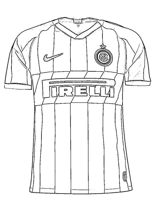 FC Internazionale Milano voetbalshirt Kleurplaat