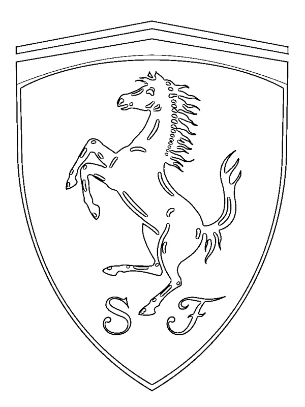 Ferrari logo Kleurplaat